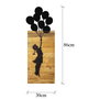Wallity Child And Balloons Escultura de pared en Negro